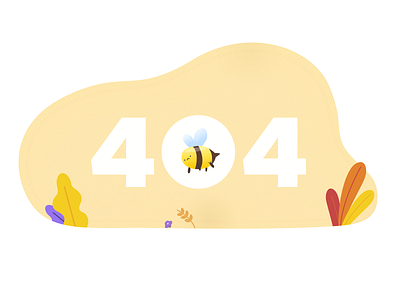 404 404 error page adobe bee branding clean design hiver illustration interaction design minimal page not found product design sketch vector