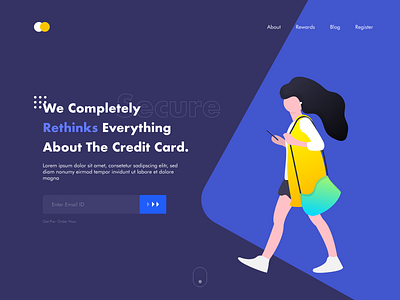 Landing page - Payment/Credit card adobe xd app cards design gradient illustration landing ux web website