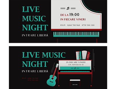 Event covers cover illustrations instruments live music music music night piano