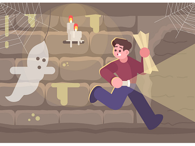 Are you ready to test your fears? award cartoon challenge character escape room fears flat game ghost illustration investigation logic mission quest reward scary secret solve treasure