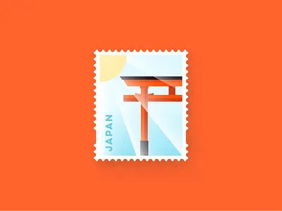Japan Stamp design dribbbleweeklywarmup flat icon illustration japan stamp vector vector art vector artwork warmup weekly challenge weeklywarmup