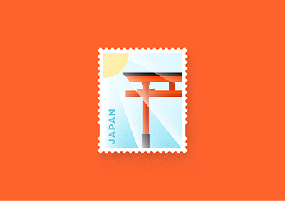 Japan Stamp design dribbbleweeklywarmup flat icon illustration japan stamp vector vector art vector artwork warmup weekly challenge weeklywarmup