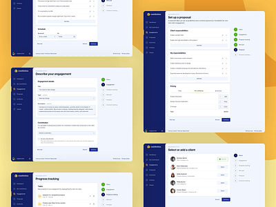 Constitution engagement setup client contract dashboard engagement poll product design progress tracking project project management project strategy proposal remote work responsive saas app survey ui design ux design web app web design website