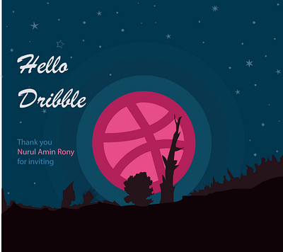 Dribble First Shot design illustration vector