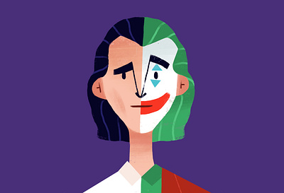 Joker flat illustration joker movie sketch