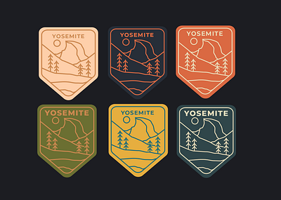 Yosemite Badges badge design design drawing half dome illustration mountains nature outdoors patches travel vector yosemite