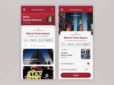 Connected Guest APP app booking clean design flat hotel hotel app interface ios iphone iphonex minimal mobile ui ux web webdesign