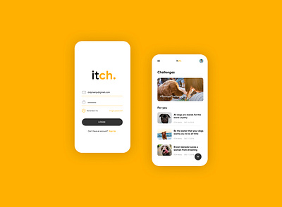 itch - Pet Care App android app app application artist clean colors delivery app design ios login login design minimal mobile mobile app pet care product store trend 2019 ui ux