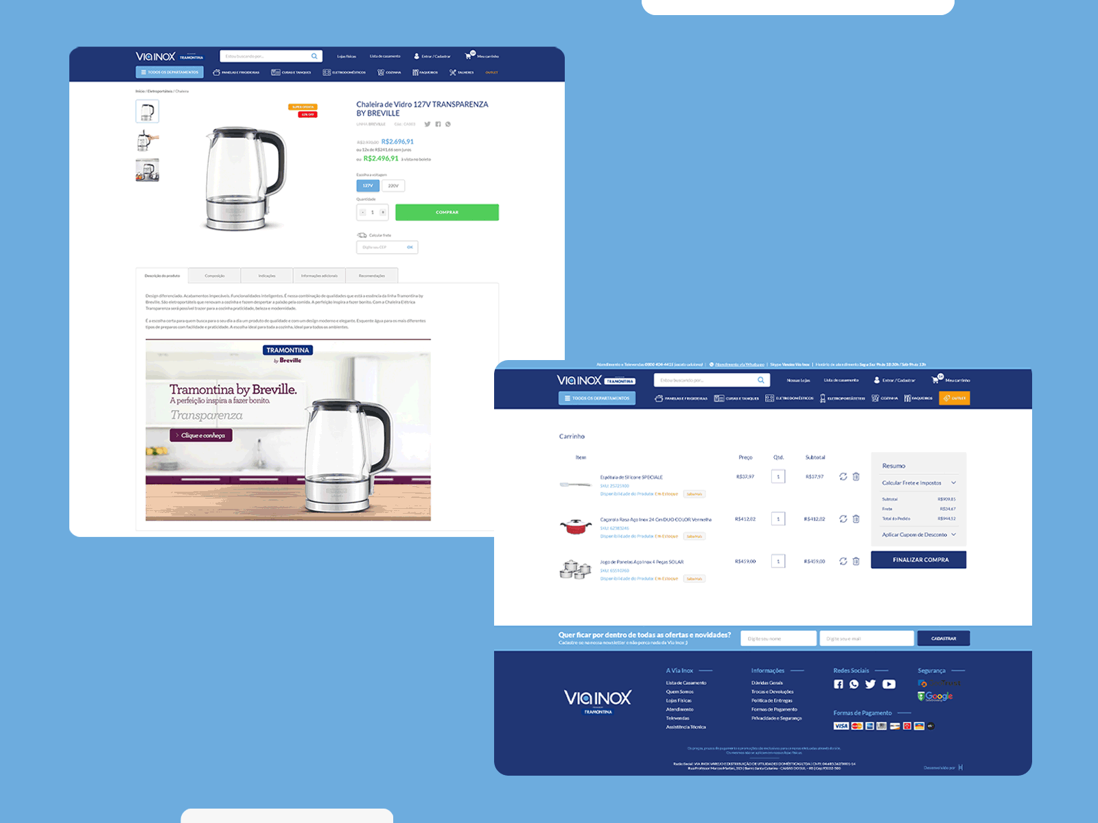 Via Inox - Desenvolvimento de Ecommerce Magento animation carrinho cart design ecommerce product produtor ui ux web website