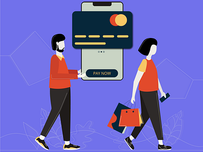 Online shopping:Easy Payment app blog design flat illustration minimal online payment shopping ui ux vector web