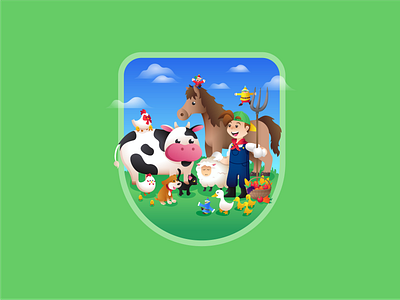 Harvest Moon badge cat character chicken cow dog duck farm fruit harvest moon horse illustration sheep vector vegetable video game