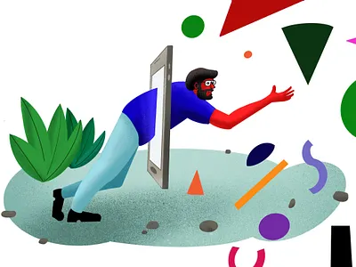 Other side beyond character digital digital nature drawing freelancer geometry illustration onboarding otherside procreate remote shapes