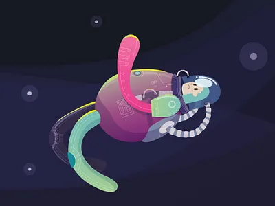 Lost in Space adobe astro astronaut character high contrast illustration illustrator space stars vector