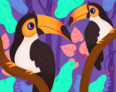 Toucans childrens books colorful design digital art editorial editorial illustration graphic art illustration illustrator nicole wilson