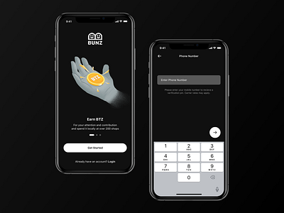 Exploration 003 app bunz clean dark logo minimal minimalistic ui ux