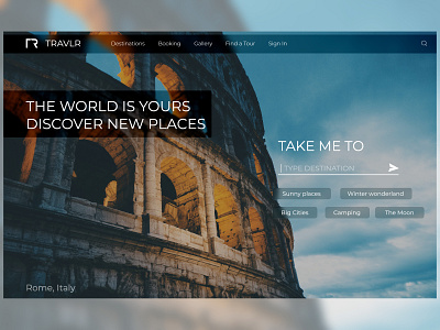 Travel Web Landing Page adobe xd design landing page travel ui ui ux ui design ux ux design web xd