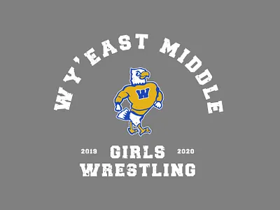 WyEast Wrestling athletic eagle girls wrestling illustration mascot tshirt design wrestling wyeast