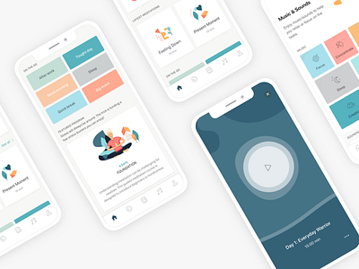 Deeply Meditation App app design ios meditation meditation app ui