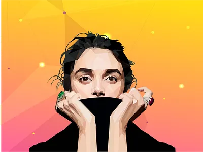 Low Poly Art of Aditi Rao Hydari bollywood illustrator lowpoly lowpolyart