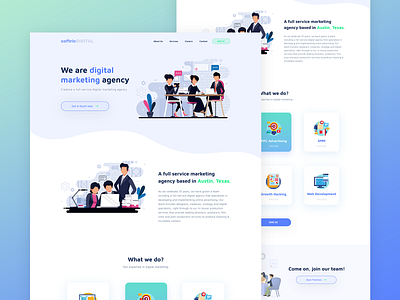 Marketing Agency Concept Landing Page agency design aleksandarilic aleksandarilicdribbble aleksandarilicux app design digital agency illustration landing page marketing agency product ui ux webdesign webdesigner website design