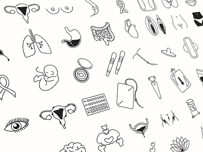 Women's Health Icons health healthcare icons illustration lineart pregnancy sexuality vector women empowerment womens health