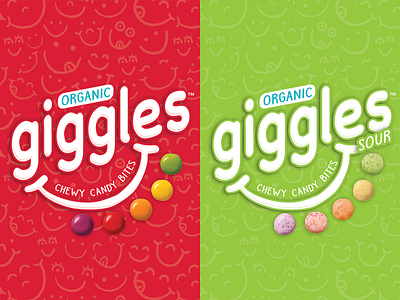 Giggles Logo art direction branding candy colorful logo cpg custom type giggles illustration lettering logo packaging packaging design pattern art smiles smiley smiley face sour candy sweet and sour type design typography