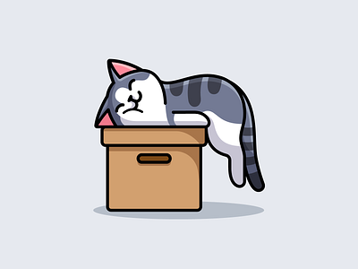 Current Mood adorable box cartoon cat cute enjoy funny happy humor illustration kitten lazy mood playful relaxed sleep sleeping smile tshirt weekend