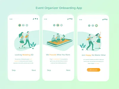 Event Organizer Onboarding App event mobile ui onboarding ui wedding