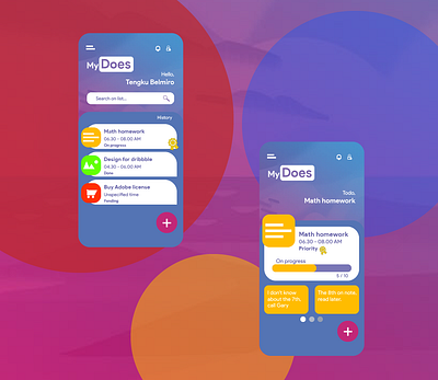 myDoes aescripts aesthetics app design management app mobile mobile app modern todo app ui