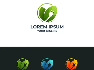 electric leaf logotype vector template abstract animal art background concept design emblem icon illustration logo