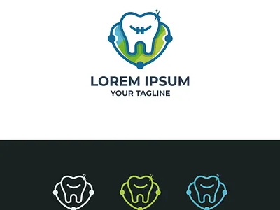 Dental logotype vector design template abstract animal art background business concept design element emblem illustration