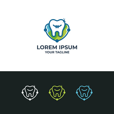 Dental logotype vector design template abstract animal art background business concept design element emblem illustration