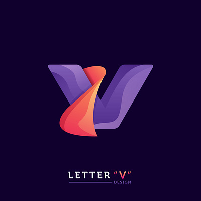 Letter V abstract art business concept design element icon illustration logo vector