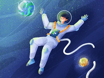 Lost in space illustration art design flat illustration illustration art illustrator procreate vector web