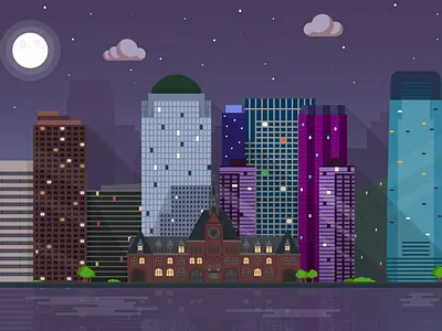 Jersey_City city skyline creative design illustration inspirational landing page vector website