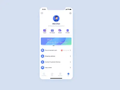 Personal center app mobile ui
