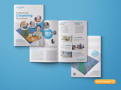 Cleaning Service Bifold Brochure bifold bifold brochure booklet branding brochure broucher design business clean clean design corporate glass cleaning service wash window cleaning