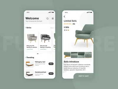 furniture app app design ui