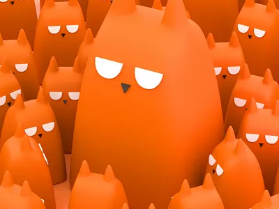 kittens 3d 3d art c4d cat cinema4d funny character kitten simple simple design