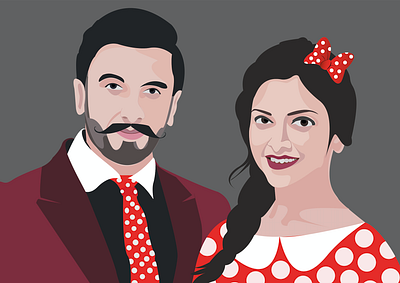 Deepveer bollywood deepveer design digitalportrait illustration mickeymouse minniemouse potrait vector vector art vector illustration