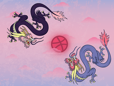 Dragon 2d design dragon dribbble flat illustration line art shot ui vector web