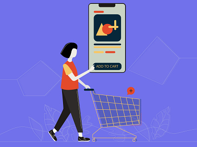 Online Shopping : Cart app blog brand cart design flat illustration minimal shopping app shopping cart ui ux web