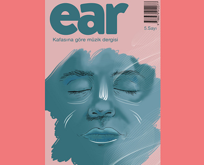 Ear Fanzine Cover / Music, Meditation blue cover cover design ear experimental fanzine fanzine cover illustration magazine photoshop