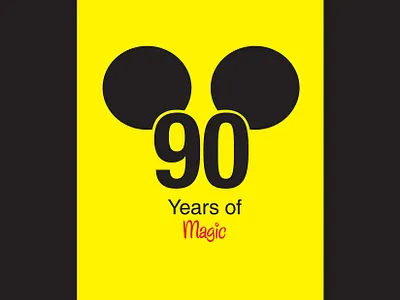 Mickey Mouse - 90 Years of Magic 90 years of magic anniversary cartoon poster cover design disney disney cover mickey mickey mouse poster design vector