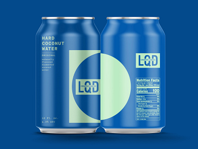 The art of hard coconut water abstract abstract art alcohol blue bold bold colors can circle coconut design label packaging typography