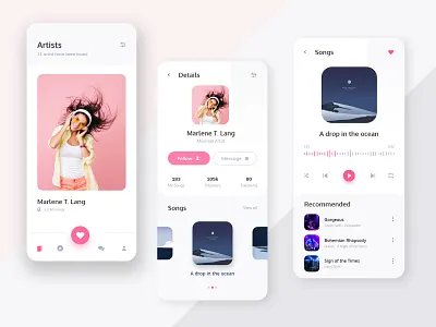 Music Player App 2020 design design ui iosdesign landing page mobile app mobile app design mobile app ui. mobile ui ui uidesign user experience user interface ux design