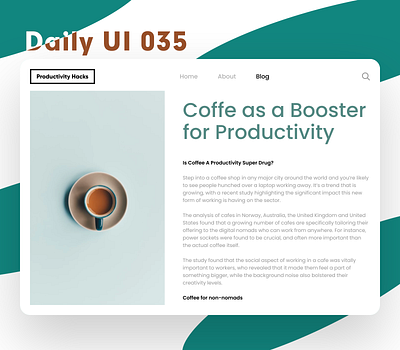 Daily UI 035 - Blog Post blog blog post blogging daily 100 challenge daily ui dailyui ui uidesign uiux ux