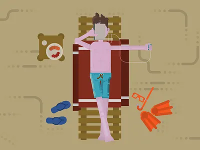 Illustration for Skylife Magazine #385 anilemmiler beach flat illustration illustration magazine skylife summer vector