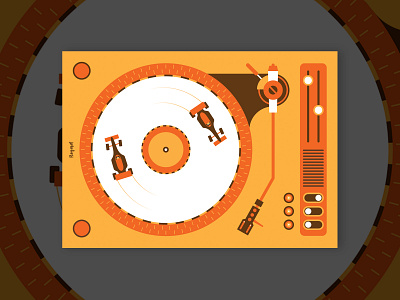 Racing like a pro illustration illustrator minimal minimalism music art rogeret turntable vector illustration vectorart