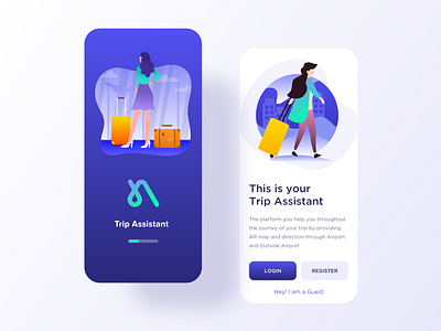 Trip Assistant Travel App app app ui gradient icon illustration travel app traveling ui ui ux vector